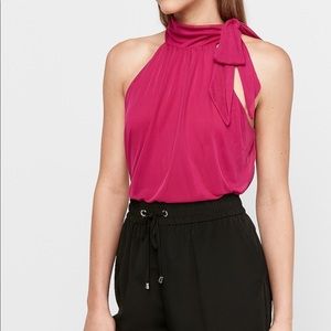 Tie Mock Neck Thong Bodysuit NWT